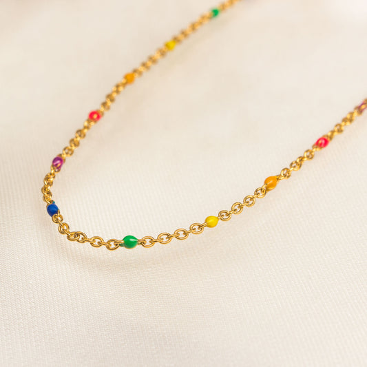 Rainbow Bead Choker