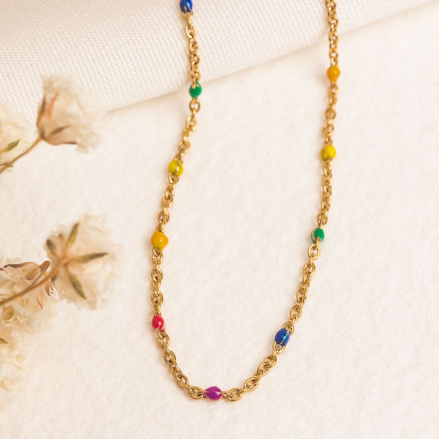 Rainbow Bead Choker
