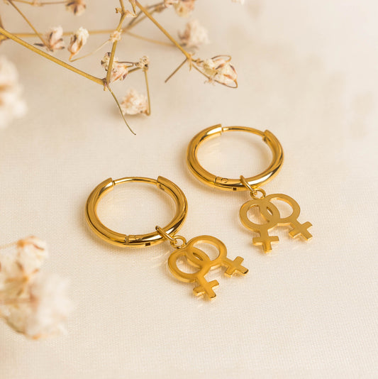 Double Venus Hoop Earrings