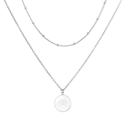 Layered Rainbow Charm Necklace