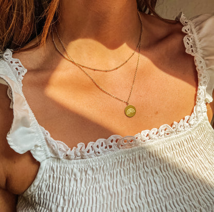 Layered Rainbow Charm Necklace