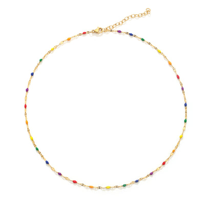 LGBTQ necklace, rainbow necklace white background, pride necklace