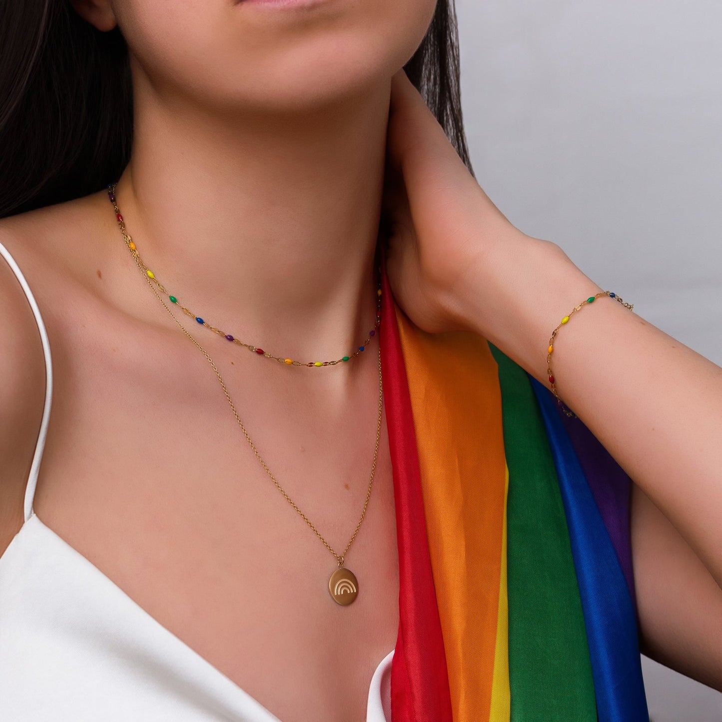 Rainbow Charm Necklace