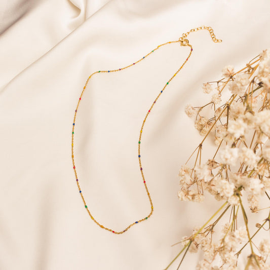 Rainbow Bead Choker