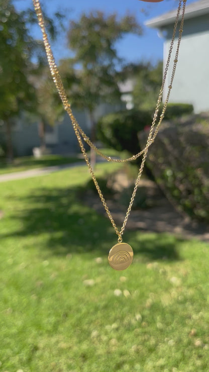 Layered Rainbow Charm Necklace