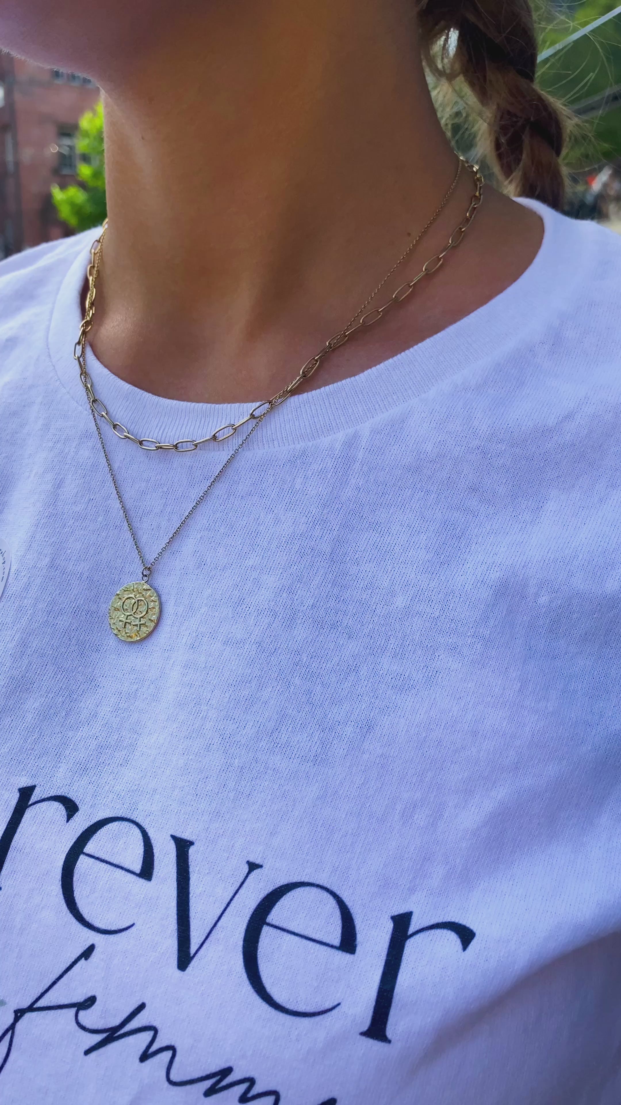Double venus necklace gold hotsell